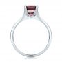 14k White Gold Custom Red Zircon And Diamond Engagement Ring - Front View -  101475 - Thumbnail