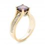 18k Yellow Gold 18k Yellow Gold Custom Red Zircon And Diamond Engagement Ring - Three-Quarter View -  101475 - Thumbnail