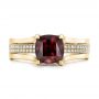 18k Yellow Gold 18k Yellow Gold Custom Red Zircon And Diamond Engagement Ring - Top View -  101475 - Thumbnail