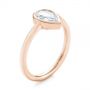 14k Rose Gold 14k Rose Gold Custom Rose Cut Solitaire Bezel Diamond Engagement Ring - Three-Quarter View -  104687 - Thumbnail