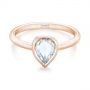 14k Rose Gold 14k Rose Gold Custom Rose Cut Solitaire Bezel Diamond Engagement Ring - Flat View -  104687 - Thumbnail