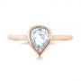 14k Rose Gold 14k Rose Gold Custom Rose Cut Solitaire Bezel Diamond Engagement Ring - Top View -  104687 - Thumbnail