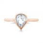 18k Rose Gold 18k Rose Gold Custom Rose Cut Solitaire Bezel Diamond Engagement Ring - Top View -  104687 - Thumbnail