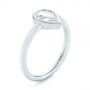  Platinum Custom Rose Cut Solitaire Bezel Diamond Engagement Ring - Three-Quarter View -  104687 - Thumbnail