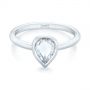  Platinum Custom Rose Cut Solitaire Bezel Diamond Engagement Ring - Flat View -  104687 - Thumbnail