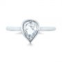  Platinum Custom Rose Cut Solitaire Bezel Diamond Engagement Ring - Top View -  104687 - Thumbnail