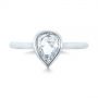 14k White Gold 14k White Gold Custom Rose Cut Solitaire Bezel Diamond Engagement Ring - Top View -  104687 - Thumbnail