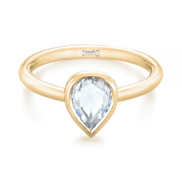 18k Yellow Gold 18k Yellow Gold Custom Rose Cut Solitaire Bezel Diamond Engagement Ring - Flat View -  104687