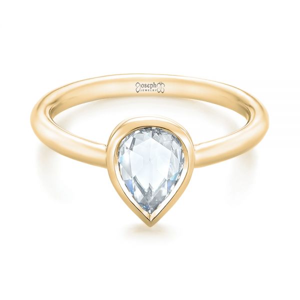 14k Yellow Gold 14k Yellow Gold Custom Rose Cut Solitaire Bezel Diamond Engagement Ring - Flat View - 104687