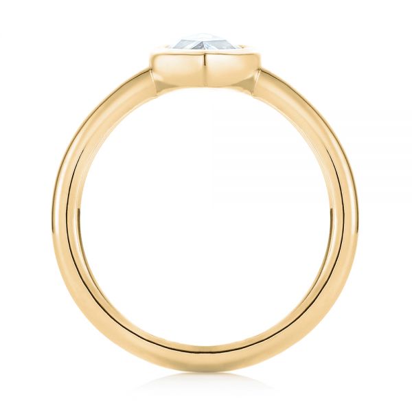 14k Yellow Gold 14k Yellow Gold Custom Rose Cut Solitaire Bezel Diamond Engagement Ring - Front View - 104687