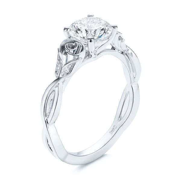 Custom Rose Floral Diamond Engagement Ring - reference design