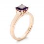 18k Rose Gold Custom Amethyst Solitaire Engagement Ring