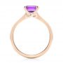 14k Rose Gold Custom Amethyst Solitaire Engagement Ring - Front View -  103163 - Thumbnail