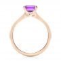 18k Rose Gold 18k Rose Gold Custom Amethyst Solitaire Engagement Ring - Front View -  103163 - Thumbnail