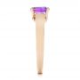 14k Rose Gold Custom Amethyst Solitaire Engagement Ring - Side View -  103163 - Thumbnail