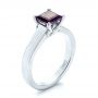 18k White Gold 18k White Gold Custom Amethyst Solitaire Engagement Ring - Three-Quarter View -  103163 - Thumbnail