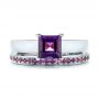  Platinum Platinum Custom Amethyst Solitaire Engagement Ring - Three-Quarter View -  103163 - Thumbnail