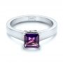  Platinum Platinum Custom Amethyst Solitaire Engagement Ring - Flat View -  103163 - Thumbnail