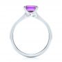 14k White Gold 14k White Gold Custom Amethyst Solitaire Engagement Ring - Front View -  103163 - Thumbnail