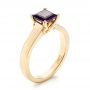 14k Yellow Gold Custom Amethyst Solitaire Engagement Ring