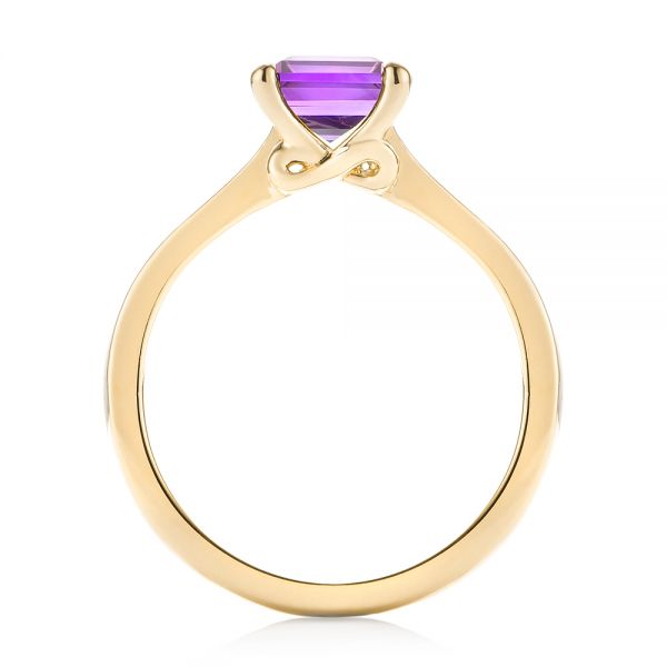 14k Yellow Gold 14k Yellow Gold Custom Amethyst Solitaire Engagement Ring - Front View -  103163