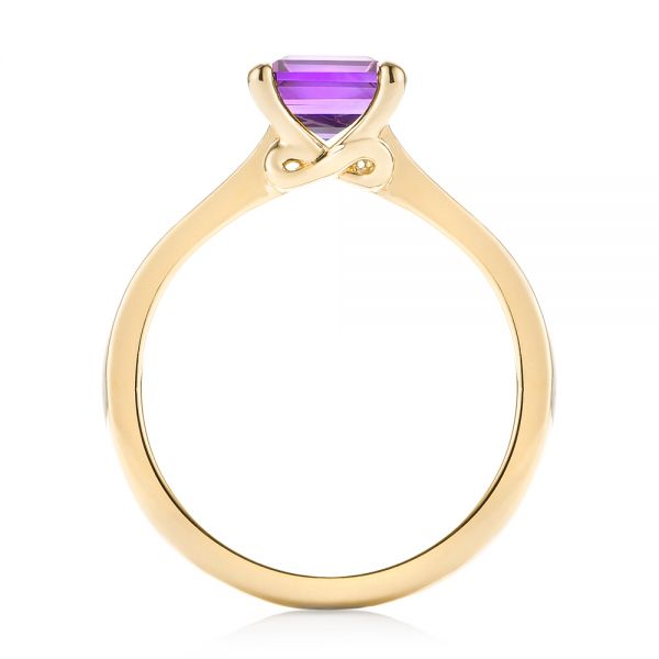 18k Yellow Gold 18k Yellow Gold Custom Amethyst Solitaire Engagement Ring - Front View - 103163