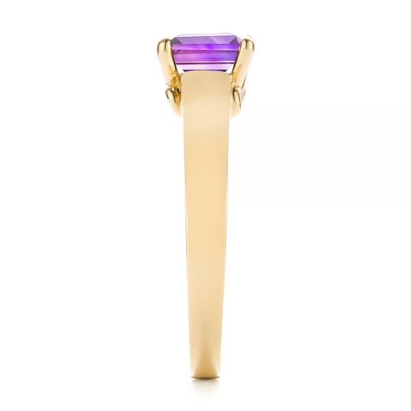 14k Yellow Gold 14k Yellow Gold Custom Amethyst Solitaire Engagement Ring - Side View -  103163