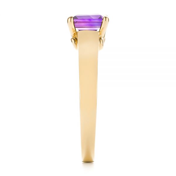 18k Yellow Gold 18k Yellow Gold Custom Amethyst Solitaire Engagement Ring - Side View - 103163