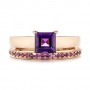 18k Rose Gold 18k Rose Gold Custom Amethyst Solitaire Engagement Ring - Top View -  103163 - Thumbnail