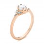14k Rose Gold Custom Aquamarine And Diamond Engagement Ring - Three-Quarter View -  103617 - Thumbnail