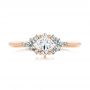 14k Rose Gold Custom Aquamarine And Diamond Engagement Ring - Top View -  103617 - Thumbnail