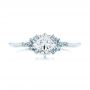 18k White Gold 18k White Gold Custom Aquamarine And Diamond Engagement Ring - Top View -  103617 - Thumbnail