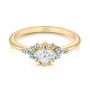 14k Yellow Gold 14k Yellow Gold Custom Aquamarine And Diamond Engagement Ring - Flat View -  103617 - Thumbnail