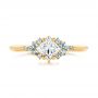 18k Yellow Gold 18k Yellow Gold Custom Aquamarine And Diamond Engagement Ring - Top View -  103617 - Thumbnail