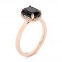 14k Rose Gold Custom Black Diamond Halo Engagement Ring - Three-Quarter View -  104685 - Thumbnail