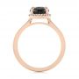 18k Rose Gold 18k Rose Gold Custom Black Diamond Halo Engagement Ring - Front View -  104685 - Thumbnail