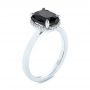 18k White Gold 18k White Gold Custom Black Diamond Halo Engagement Ring - Three-Quarter View -  104685 - Thumbnail