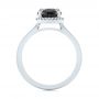 18k White Gold 18k White Gold Custom Black Diamond Halo Engagement Ring - Front View -  104685 - Thumbnail