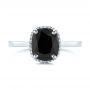 18k White Gold 18k White Gold Custom Black Diamond Halo Engagement Ring - Top View -  104685 - Thumbnail