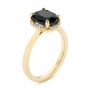 14k Yellow Gold 14k Yellow Gold Custom Black Diamond Halo Engagement Ring - Three-Quarter View -  104685 - Thumbnail