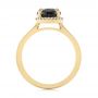 18k Yellow Gold 18k Yellow Gold Custom Black Diamond Halo Engagement Ring - Front View -  104685 - Thumbnail