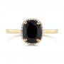 14k Yellow Gold 14k Yellow Gold Custom Black Diamond Halo Engagement Ring - Top View -  104685 - Thumbnail