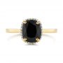18k Yellow Gold 18k Yellow Gold Custom Black Diamond Halo Engagement Ring - Top View -  104685 - Thumbnail