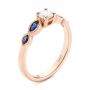 18k Rose Gold 18k Rose Gold Custom Blue Sapphire And Diamond Engagement Ring - Three-Quarter View -  104007 - Thumbnail