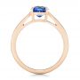 14k Rose Gold Custom Blue Sapphire And Diamond Engagement Ring - Front View -  102801 - Thumbnail