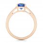 14k Rose Gold Custom Blue Sapphire And Diamond Engagement Ring - Front View -  102801 - Thumbnail