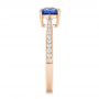 14k Rose Gold Custom Blue Sapphire And Diamond Engagement Ring - Side View -  102801 - Thumbnail