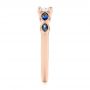 14k Rose Gold Custom Blue Sapphire And Diamond Engagement Ring - Side View -  104007 - Thumbnail
