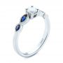 14k White Gold 14k White Gold Custom Blue Sapphire And Diamond Engagement Ring - Three-Quarter View -  104007 - Thumbnail
