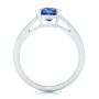  Platinum Platinum Custom Blue Sapphire And Diamond Engagement Ring - Front View -  102801 - Thumbnail